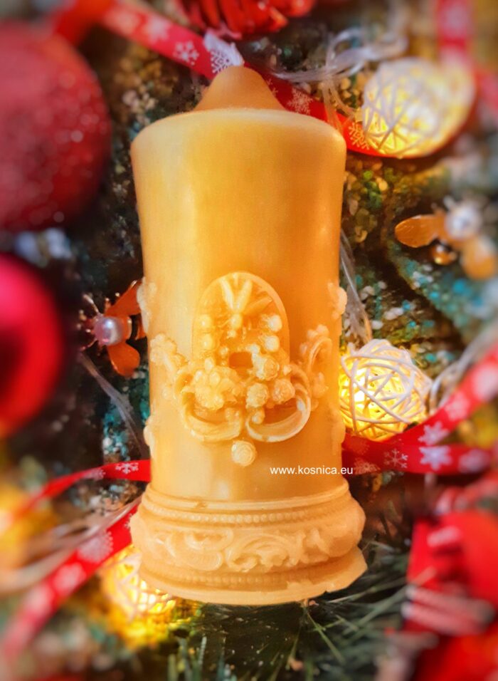 Svijeća od pčelinjeg voska Bee magic Amblem - Košnica - Slika 4